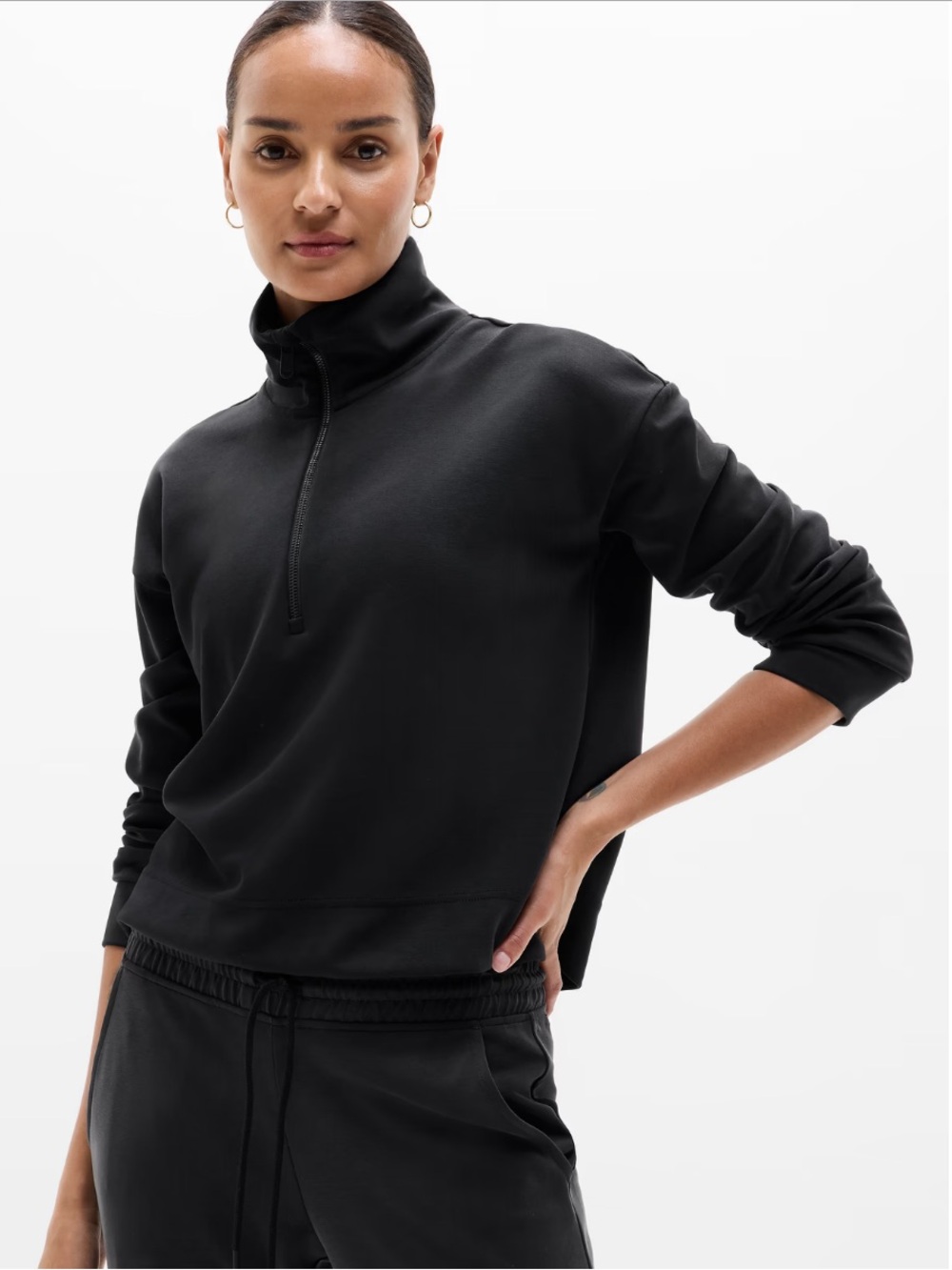 ATHLETA SEASOFT QUARTER ZIP SWEATSHIRT SIZE S NWT